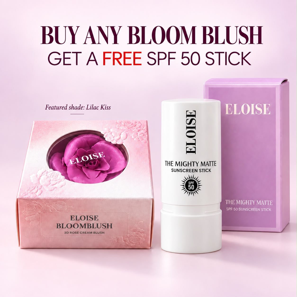 Mini bloom blush and (free spf stick)